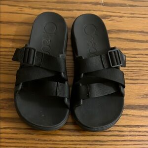 Chaco Black Adjustable Slide Sandals